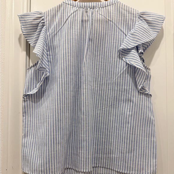Savanna Jane Blue and White Striped Blouse - Picture 5 of 8
